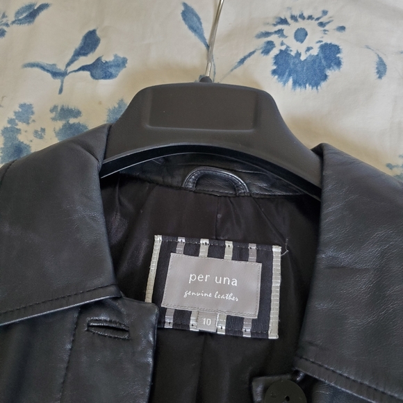 Marks and Spencer Per Una Genuine Leather Jacket Size 10 - Picture 4 of 4
